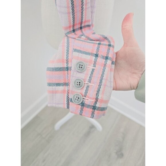 Cabi Playdate Pink Purple Plaid Crop Jacket Wide Leg Pants Outfit Set Size M - Picture 11 of 14
